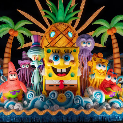 Sponge Bob and characters junkanoo float.