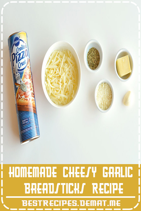 These cheesy garlic breadsticks are so easy to make and they taste SO GOOD! They take less than 20 minutes from start to finish and go really well with your favorite soups and salads. You can even serve them on their own with a little bowl of marinara sauce. This is such an easy, awesome and super delicious side dish recipe that uses Pillsbury refrigerated pizza crust.#Appetizers#Cheese Appetizers