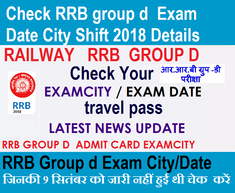 Rrc Rrb Group D Exam City Date Admit Card Details