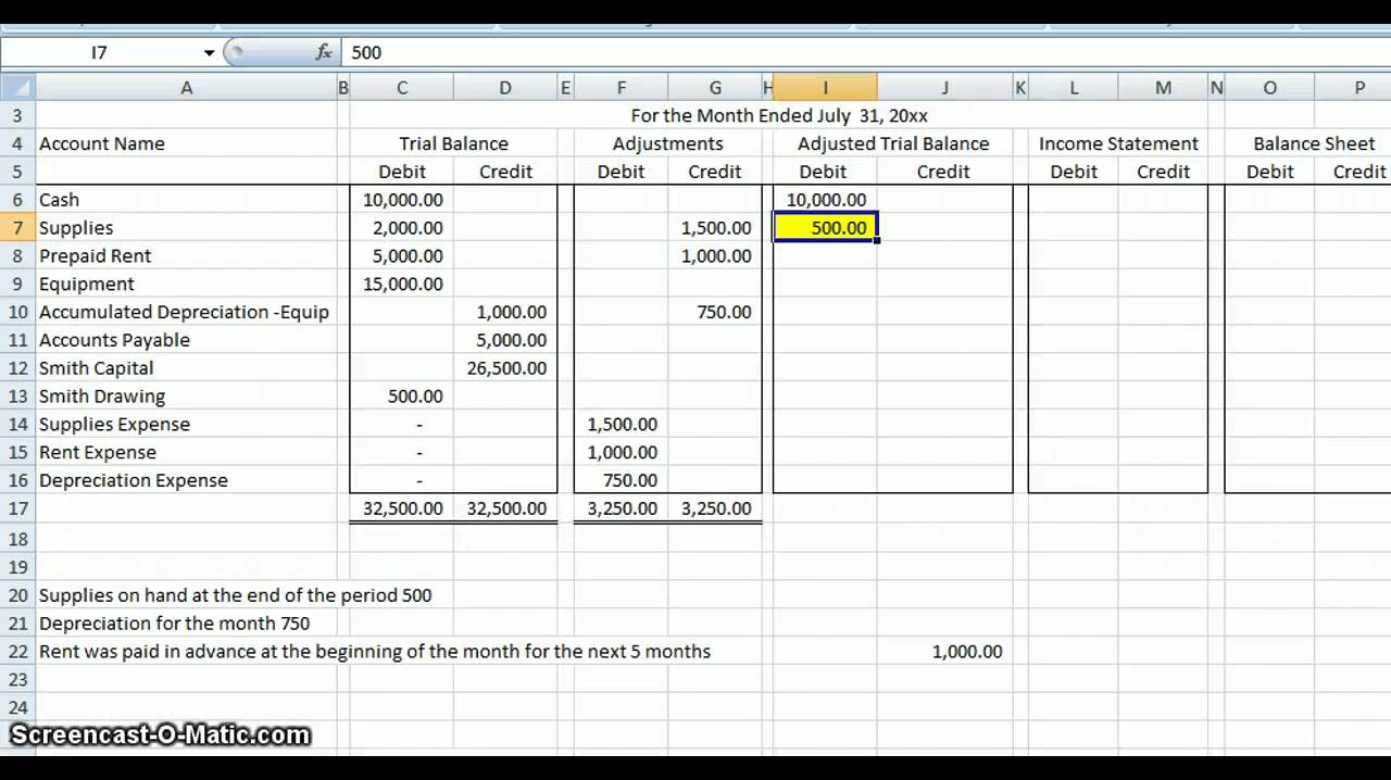 Accountant Lamp Picture: Accounting Worksheet Example