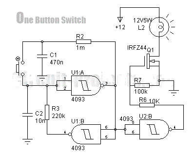 Digital key with just one button Circuit Diagram  