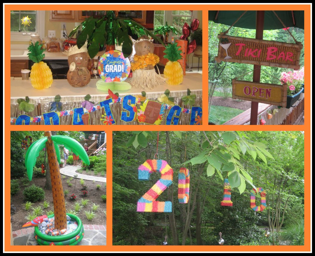 Photos - luau decor including coconut people, tiki signs, inflatible ...