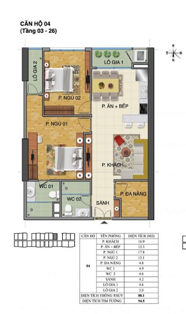 Căn hộ số 04 tòa nhà Trường Thành B- Tràng An Complex