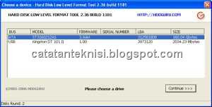 Menggunakan HDD Low Level Format Tool