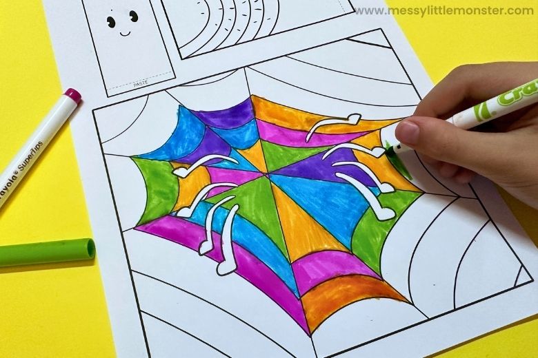 color printable spider web