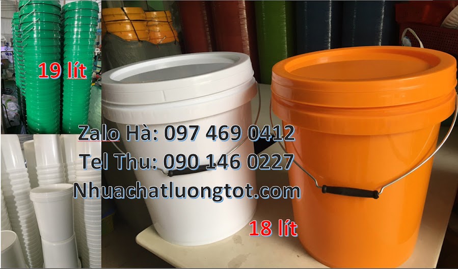 Vỏ thùng nhựa 18 lít, Xô nhựa 18 lít nắp chiết rót. Giá bán Vỏ thùng 20 lít quai nhựa,Nơi bán Thùng nhựa 18 lít nắp chiết rót, Vỏ thùng đựng sơn 19 lít, lon đựng sơn 1 lít,   E52e3290b89060ce398144