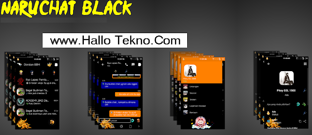 BBM NaruChat Black Theme Versi 2.9.0.49 Apk Terbaru di Android