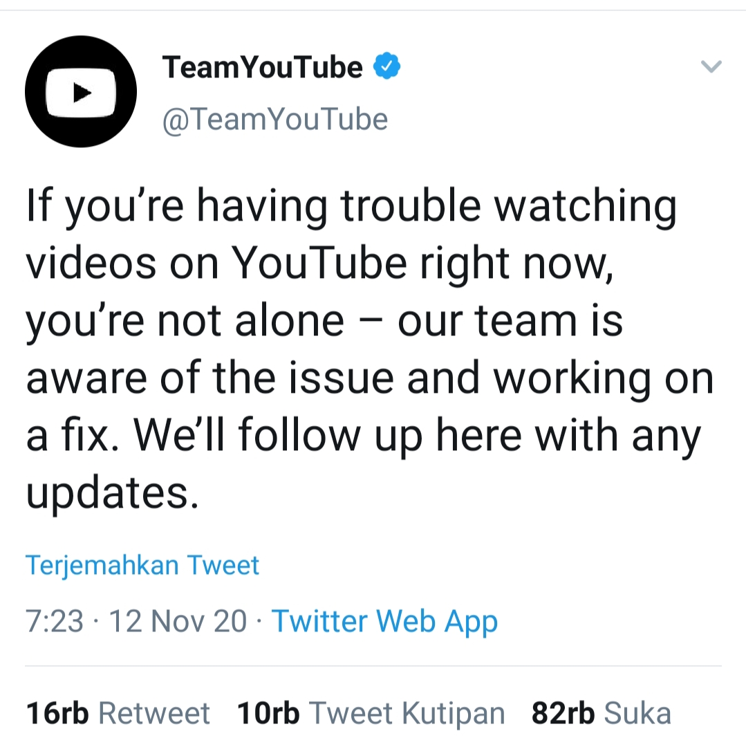 YouTube Sempat Down, Kini Sudah Normal Kembali
