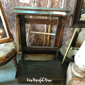 vintage wooden kneeler prie Dieu altar prayer