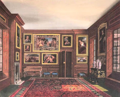 The King's Closet, Kensington Palace, from The History  of the Royal Residences by WH Pyne (1819)