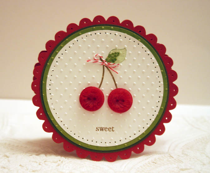 New Button Buddies set cherry stamped using markers in Red olive 