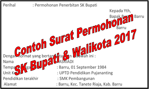 Contoh Surat Permohonan Sk Bupati - Contoh Surat