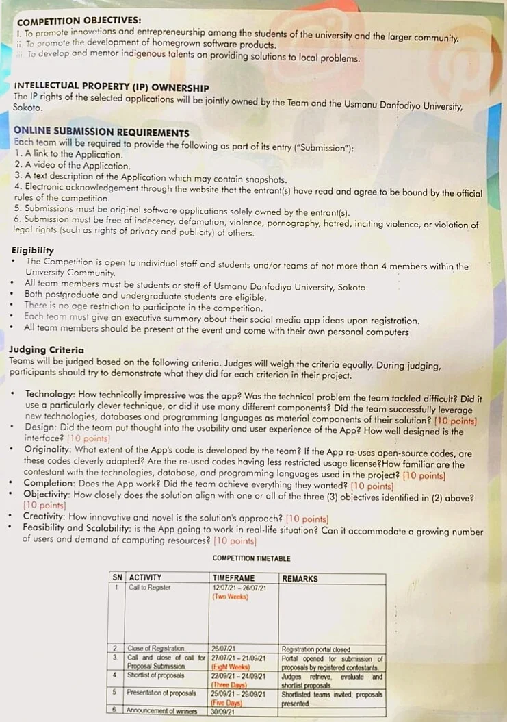 UDUSOK Web/Mobile App Software Development Competition 2021