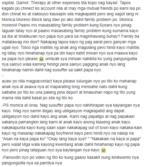 Facebook post shared the story of a man who was abandoned by his family for six years