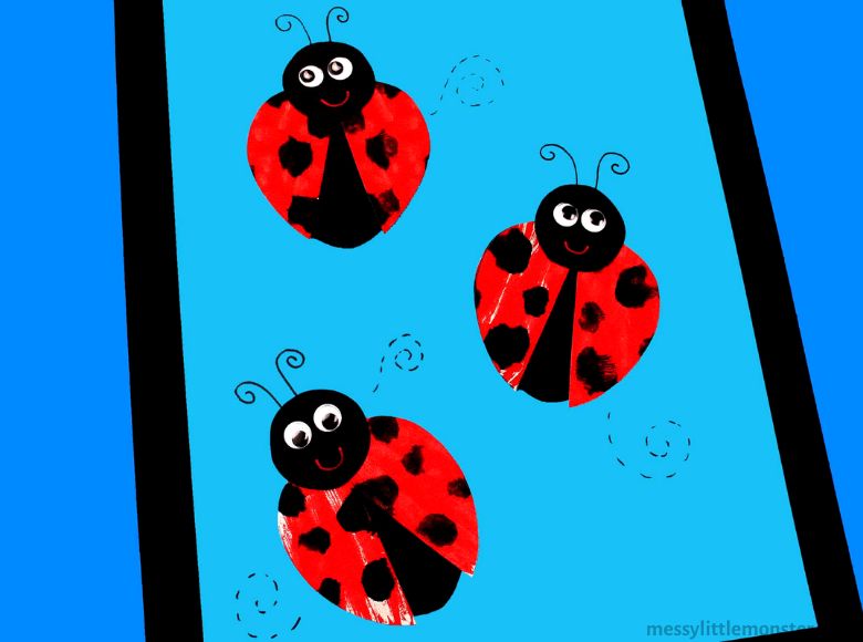 No mess symmetry art ladybug craft