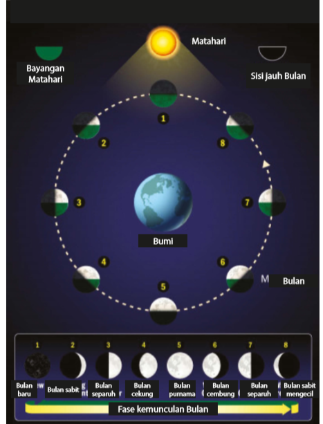 Gambar Fase-fase Penampakan Bulan