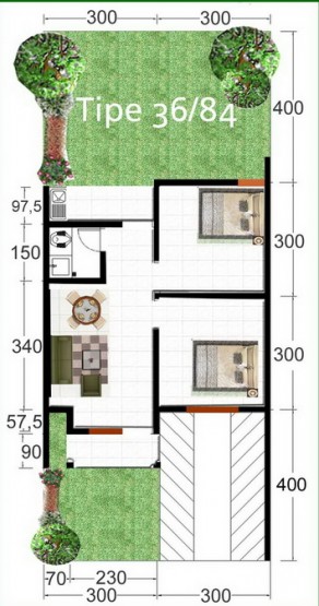 Denah Rumah Minimalis Type 36