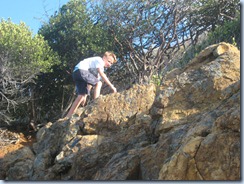 Noah climbing on Prickly Pear