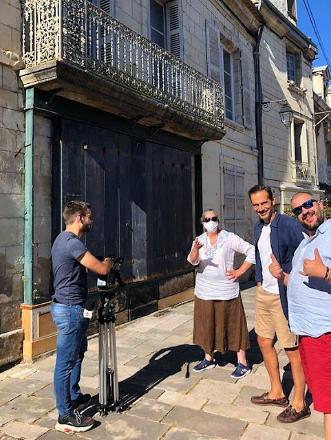 TV Tours interviewing the Lieutopie Preuilly team. Indre et Loire. France. Photo by Loire Valley Time Travel.