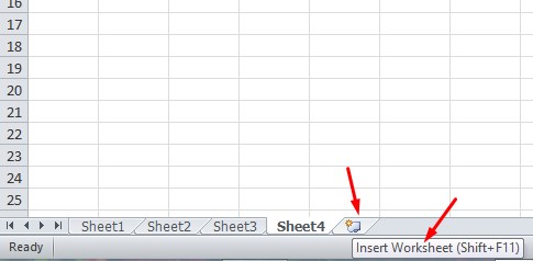 Menekan Menu Insert Worksheet