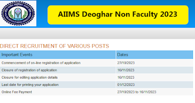 AIIMS Deoghar Non Faculty 2023