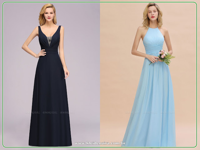 Vestidos em Tons de Azul para Casamento, Formatura... 