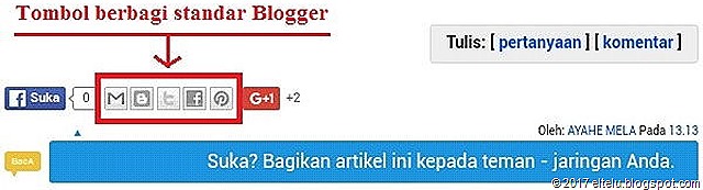 Tombol Berbagi Standar Blogger