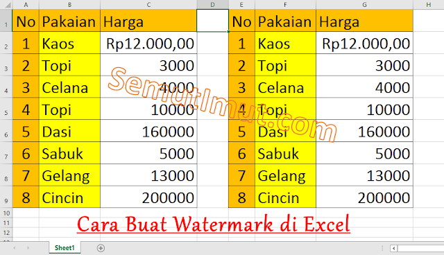 cara membuat watermark di microsoft excel