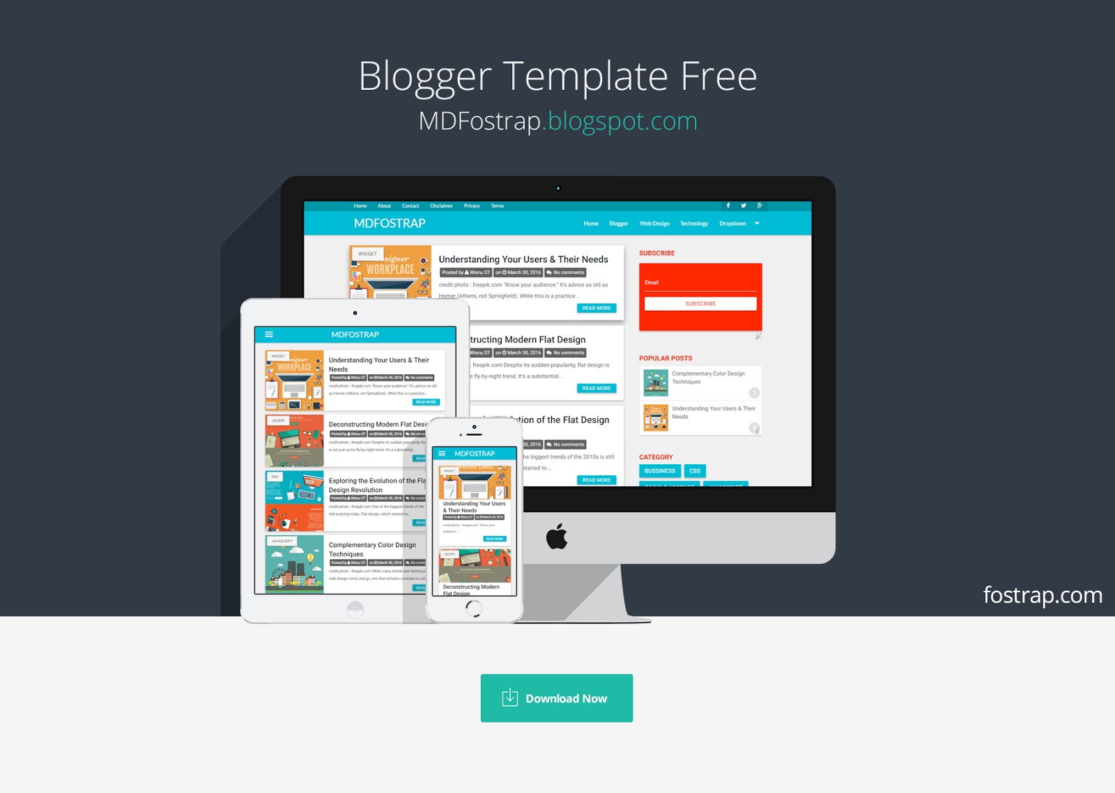 material design template blogger free