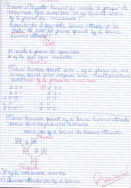 didattica matematica scuola primaria: Problemi con due domande e due