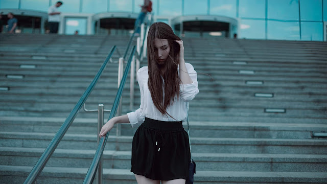 white-button-up-shirt-and-black-skirt