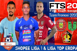 Download FTS 20 Mod Update Tim Promosi Shopee Liga 1 Indonesia 2020/2021