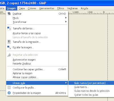Gimp, añadir guías a una imagen, retoque fotográfico, ejercicio práctico