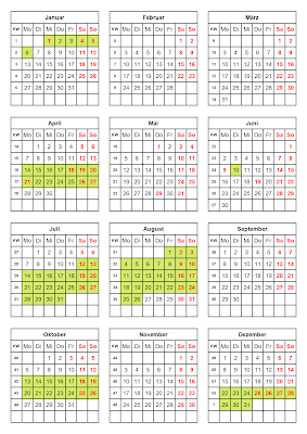 Kalender 2025 (mit Sommerferien NRW)