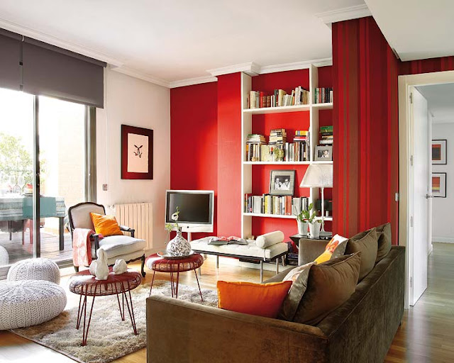 decoração de sala em vermelho, decorando com vermelho