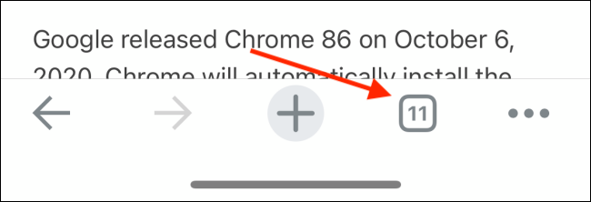 اضغط على زر علامات التبويب في Chrome