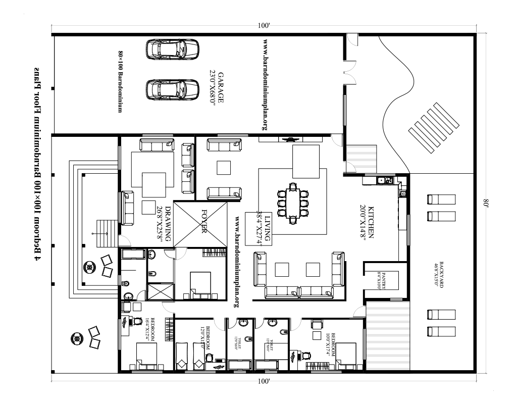 80x100 barndominium 5 bedrooms
