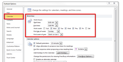 outlook option