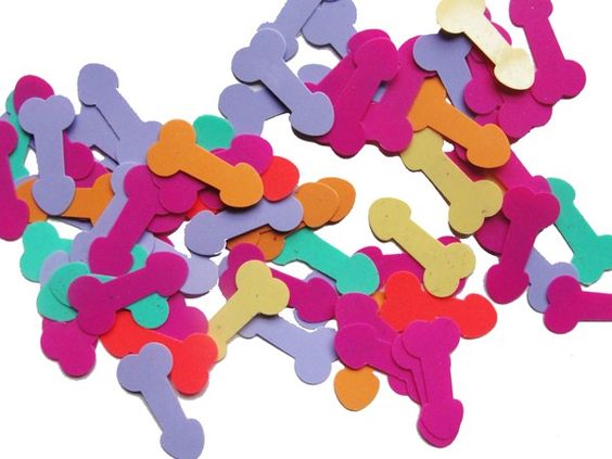 Neon coloured willy confetti