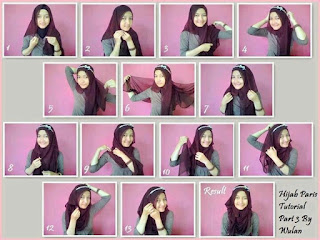 Tutorial Hijab Segi Empat Paris Modern