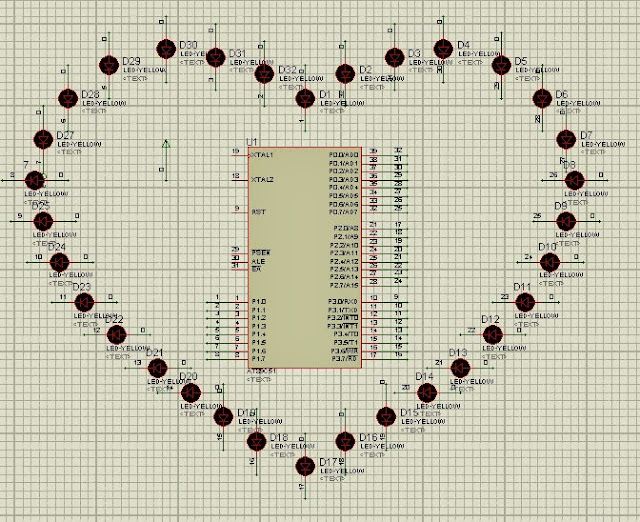 Code Led Sao Băng Trái Tim 32 Led+ Chip 8051