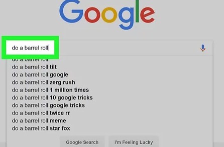 Do a barrel roll Google tricks?