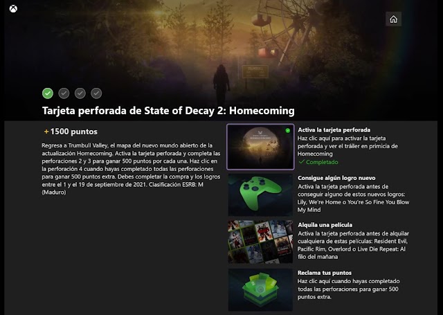 Tarjeta perforada de State of Decay 2: Homecoming