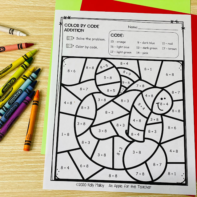 Back to School Color by Number Worksheets