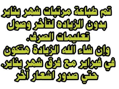 مرتبات يناير 2021 على القديم والزيادة فى فبراير باثر رجعى