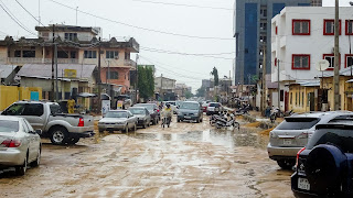 Cotonous roads are flooded with mud