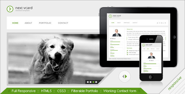 Next vCard - Responsive Personal Theme - Virtual Business Card Personal