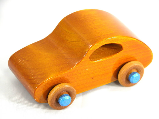 Handmade Wood Toy Car Based on the Classic 1957 Bug from the Play Pal Series