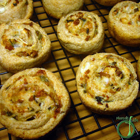 Morsels of Life - Cheddar Bacon Swirl Biscuits - Savory, buttery, and tender bacon cheddar swirl biscuits.