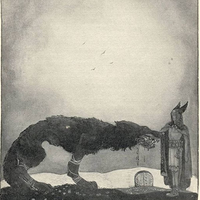 Тир и Фенрир в «Годсаге наших отцов», 1911 г.